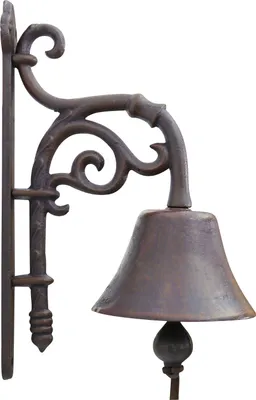 Produktbild von Wandglocke Türglocke Glocke Gusseisen Garten Dekoration Eisen Antik-Stil 32cm