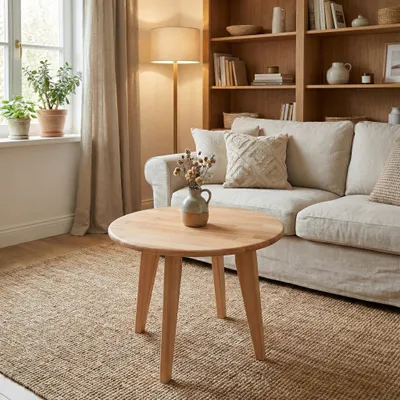 Produktbild von Krok Wood Runder Couchtisch Dresden aus Massivholz in Buche 60 x 60 x 46 cm
