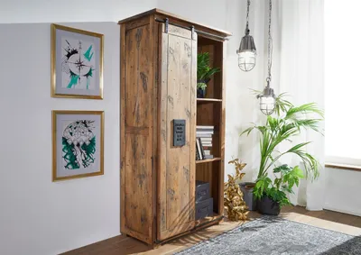 Produktbild von MASSIVMOEBEL24 Schrank Mango 100x50x190 natur lackiert RAILWAY #115