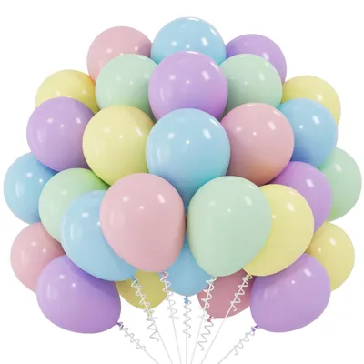 Productafbeelding van Set van 62 Kleurrijke Ballonnen voor Verjaardagen in Pasteltinten