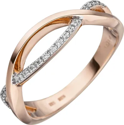 Produktbild von Gr. 60 - Damen Ring 585 Gold Rotgold 20 Diamanten Brillanten Diamantring