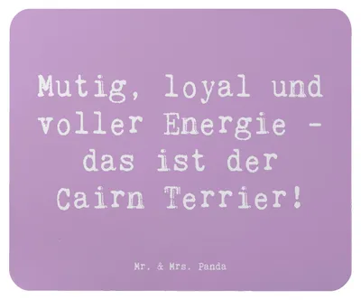 Produktbild von Mr. & Mrs. Panda Mauspad Spruch Mutiger Cairn Terrier - Lavendeltraum - Geschenk, mousematte, Mouse Pad, Familienhund, Hunderassen Charakter, Mousepad, pc mausunterlage