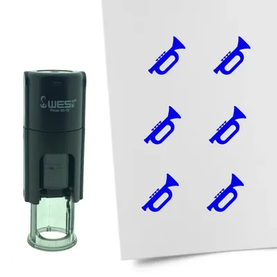 Produktbild von CombiCraft Selbstfärbender Stempel 'Trompete' in der Farbe Blau, Ø10mm