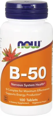 Produktbild von Now Foods, B-50 Vitamin-B-Komplex, 100 Tabletten