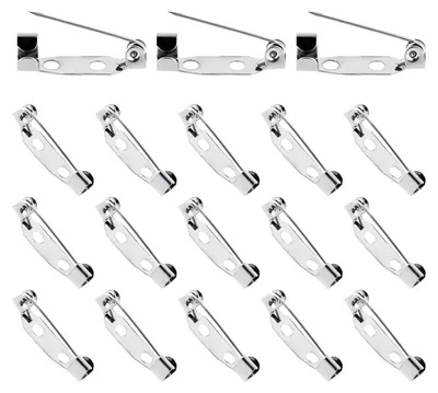 Produktbild von Set mit 120 silberfarbenen Sicherheitsnadeln – 20 mm – Metallnadeln für Broschen und Corsagen