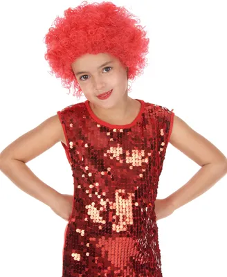 Image de Perruque bouclée pour enfants carnaval rouge - taille unique