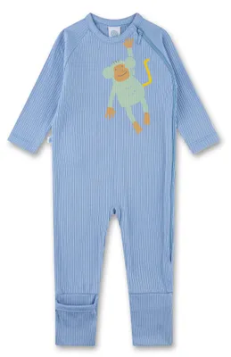 Produktbild von Sanetta Baby-Strampler blau Affe 50