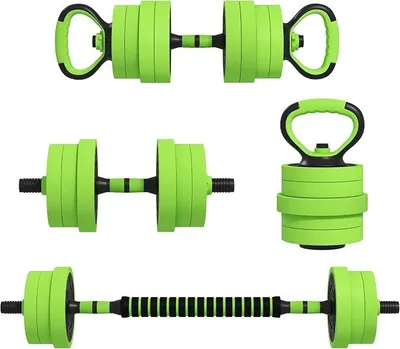 Imagen del producto de Conjunto de mancuernas 4 en 1, 20 kg. Mancuernas ajustables, tanto cortas como largas