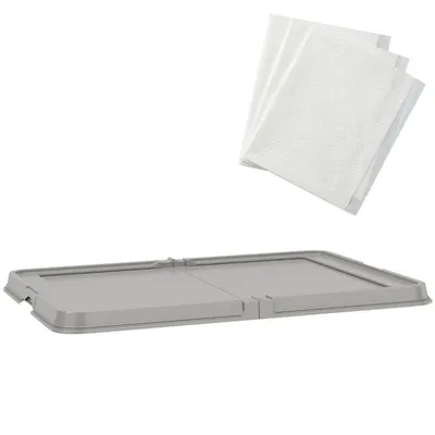 Produktbild von Faltbare Hundetoilette – Hundetrainingstoilette – Haustiertoilette – mit 3 rutschfesten Fußpads – 86 x 62 x 4,7 cm – grau