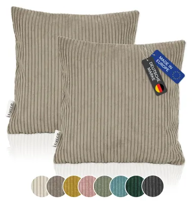 Produktbild von Kissenbezug 2er Set CORD Stoff (40 x 40 cm) mit Reißverschluß