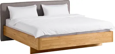 Produktbild von home24 Massivholzbett - Webstoff / Eiche Massiv