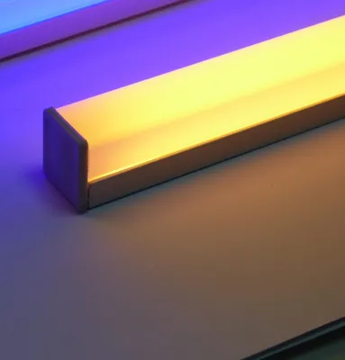 Produktbild von 5380 LED ALU Leuchte Aufsatz weiß 5 x 50cm Fernbedienung Gelb
