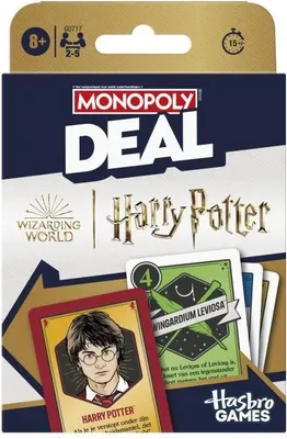 Zdjęcie produktu dla Monopoly Deal Harry Potter Gra Karciana, Szybka Gra, 111 Kart, Hasbro Games, 8 Lat +