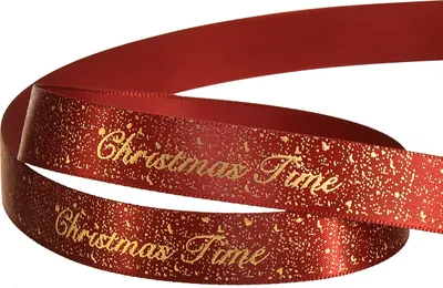 Produktbild von Weihnachtsband Rot Gold 15mm 20m Geschenkband Dekoband Weihnachtsdeko