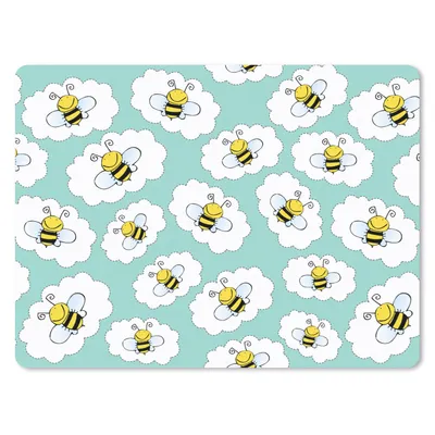 Produktbild von MuchoWow® Mauspad Mousepad Biene - Insekten - Muster - Grün 23x19 cm - Mousepads - Maus Mat - Pad - Mausunterlage - Schreibtischunterlage - Mauspad
