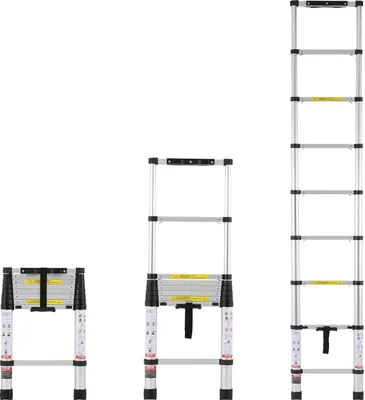 Image de Echelle télescopique Echelle double Echelle pliante Extensible 170kg 2,6m