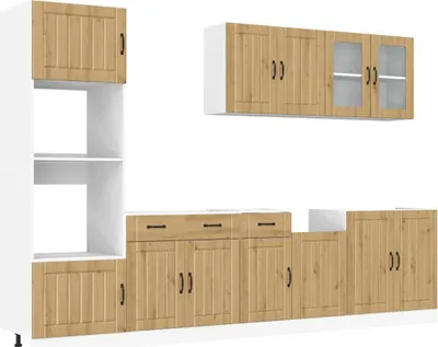 Produktbild von 7-tlg. Küchenschrank-Set Kalmar Artisan-Eiche Holzwerkstoff