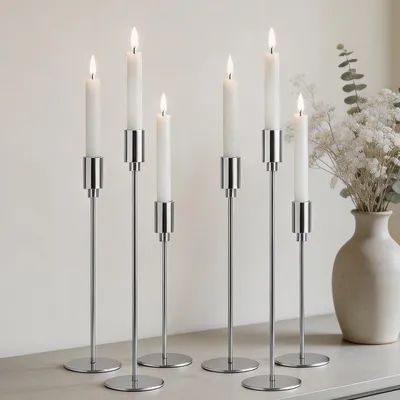 Produktbild von Set von 6 Metallkerzenhaltern im Vintage-Stil