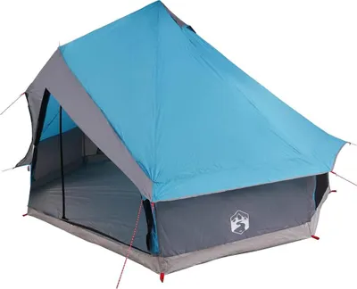 Image de vidaXL Tente tipi avec toit et rangement Bleu 400 x 346 x 250 cm Taffetas