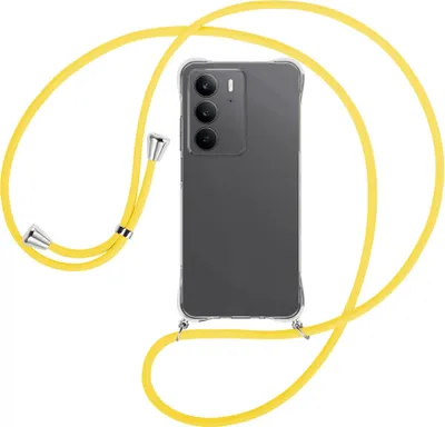 Produktbild von Handykette Backcover-Schutzhülle mit Band (Metall silberfarben) für Realme C75 4G - gelb