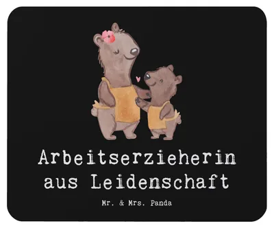 Produktbild von Mr. & Mrs. Panda Mousepad Arbeitserzieherin Leidenschaft - Schwarz - Geschenk, computer, Beruf, Witzig, Studium, Ausbildung, Spruch, Mauspad, Mouse Pad, Lustig, laptop