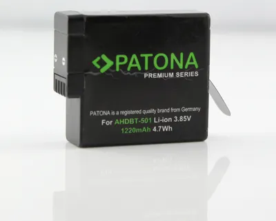 Produktbild von PATONA PREMIUM Akku fr GoPro Hero6 Hero 6 Hero5 Hero 5 Black ( AABAT-001 AHDBT-501 Li-Ion / 1220mAh / 3,85 V, 4,7 Wh) ( kompatibel bis Firmware 2.60 )
