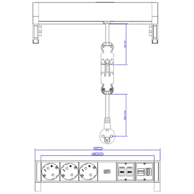 Immagine prodotto di Bachmann DESK 2 - Presa multipla - Ingresso, ingresso GST18i3 - Connessioni di uscita: 3 - Germania - RAL 9010 (902.302)