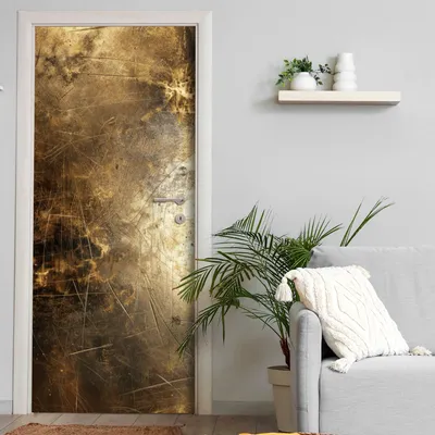 Produktbild von Türtapete selbstklebend | 200 x 90 cm Goldene Struktur | Tür Aufkleber Poster Türfolie | Einteilig | Wasserfest 3D Türaufkleber Klebefolie Wandtattoo