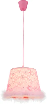 Obrázok produktu pre Globo Lighting závesné svetlo ružový plast, ružový textil, ø: 300mm, H: 1200mm, bez 1x E27 60W 230V