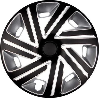 Produktbild von 4x PREMIUM DESIGN Radkappen Radzierblenden LACKIERT 15 ZOLL #32 Schwarz Silber