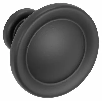 Productafbeelding van Knop voor meubel, 31 mm, zinkmetaal (zamac), zwarte matte lak. Set van 25 stuks