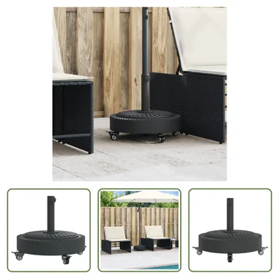 Image de The Living Store Pied de parasol avec roulettes pour mât Ø38/48 mm 27 kg Rond