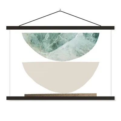 Produktbild von MuchoWow® Textilposter Geometrische Formen - Minimalismus - Pastell 150x100 cm mit schwarzem Rahmen - Schlafzimmer