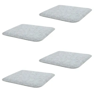 Produktbild von Sitzkissen GRACE im 4er Pack, quadratisches Stuhlkissen aus Filzstoff, bequemes Sitzpolster mit Noppen, schönes Stuhlpolster in grau