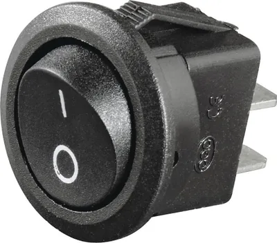 Image de Interrupteur de voiture, rond, interrupteur à bascule, 10 A/12 V, noir