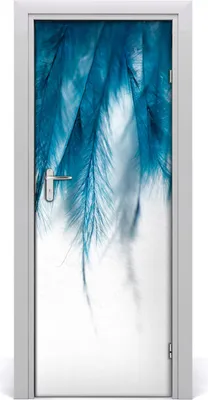 Produktbild von Tulup Türaufkleber 75x205 cm Dekorative Aufkleber Selbstklebend Wasserdichte Tapete Abnehmbar Schlafzimmer Wohnzimmer Wohnkultur - blaue Federn