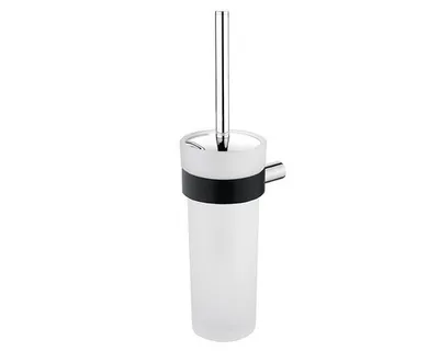 Produktbild von Nimco Nava - Toilettenbürstengarnitur, Wandmontage, schwarz matt / Milchglas NA 28094W