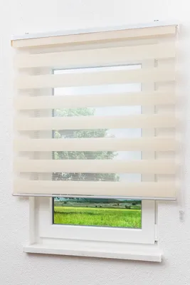 Produktbild von Lysel Outlet Doppelrollo Solid mit Miniblende in Hellbeige, in der Größe (BxH) 60cm x 180cm