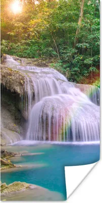 Produktbild von MuchoWow® Poster Regenbogen - Sonne - Wasserfall - Natur 20x40 cm - Plakat - Foto