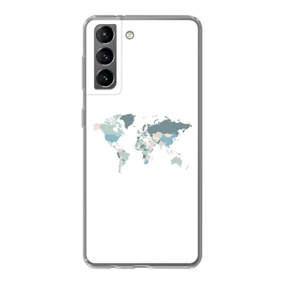 Produktbild von MuchoWow® Handyhülle Schutzhülle Hülle für Samsung Galaxy S21 Weltkarte - Pastell - Länder Silikon Softcase Handy Hülle - Softcase