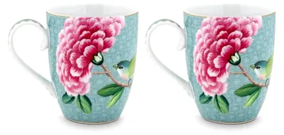 Produktbild von 2er Tassen-Set Blushing Birds | Blau - 350 ml