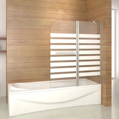 Produktbild von 120x140cm  Rechts Montage 6mm NANO ESG Badewannenaufsatz 2 Faltwand Badewanne Duschabtrennung