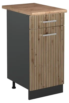 Zdjęcie produktu dla Szafki kuchenne Vicco R-Line Dąb artisan/Antracyt 40 cm blat roboczy Dąb Goldkraft, Model 61023