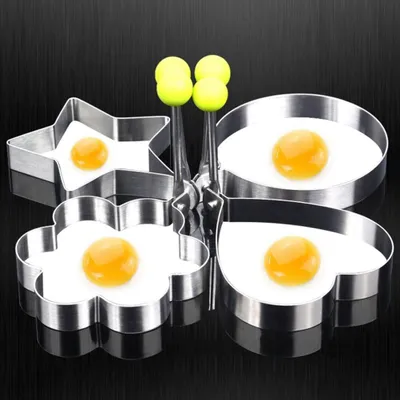 Produktbild von Backform aus Edelstahl für Spiegeleier, Pfannkuchen, Spiegeleier, Küchenformen (4 Stück)