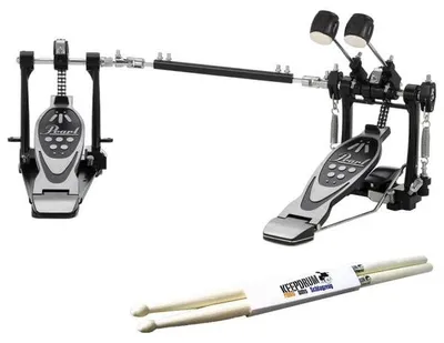 Image de Pearl pédale P-532 Double Bass avec baguettes de batterie