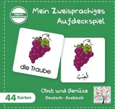 Produktbild von Mein Zweisprachiges Aufdeckspiel, Obst und Gemüse, Arabisch (Kinderspiel)