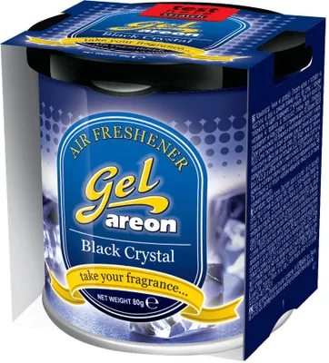 Image de Diffuseur d'arômes pour voiture + COUVERCLE Noir Cristal Original Areon Gel. Boîte à parfum