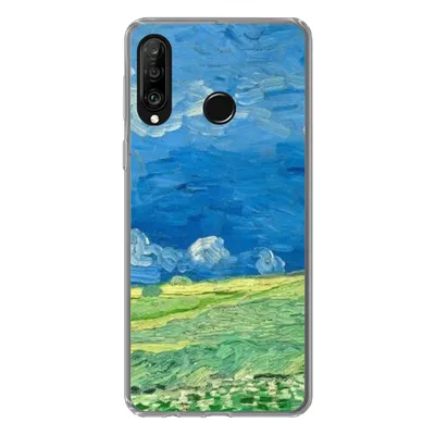 Produktbild von MuchoWow® Handyhülle Schutzhülle Hülle für Huawei P30 Lite Weizenfeld unter Gewitterwolken - Vincent van Gogh Silikon Softcase Handy Hülle - Handyhülle