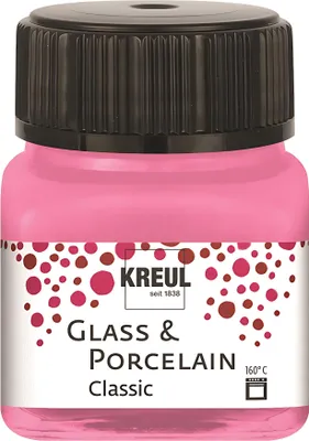 Image de KREUL 16209 KREUL peinture pour verre et porcelaine Classic, rose, 20 ml