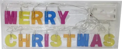 Produktbild von Idena Lichterkette "Merry Christmas" bunt Weihnachtsbeleuchtung Lichterkette Weihnachtsdeko Dekoration